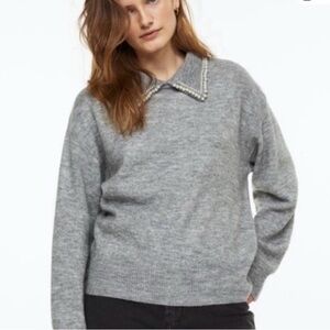H&M Embellished Collar Sweater